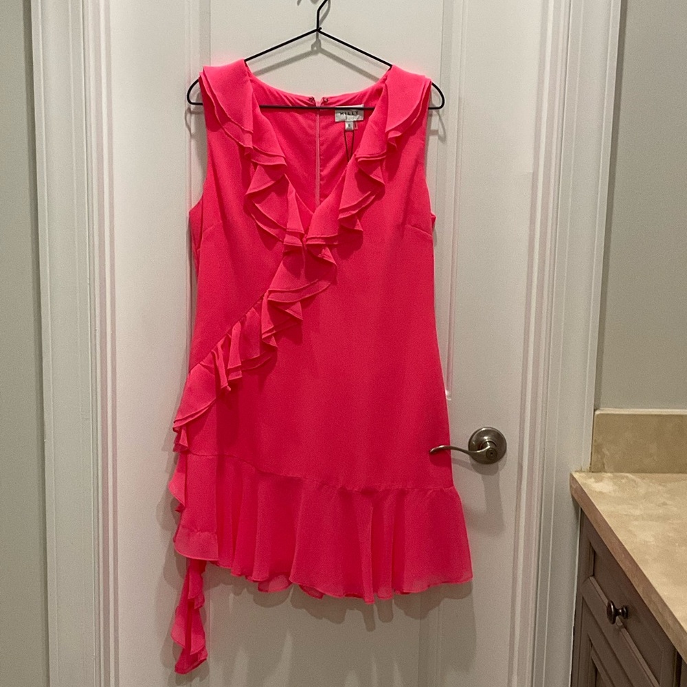NWT Milly Noelle Chiffon Ruffled Mini Dress - Picture 5 of 8